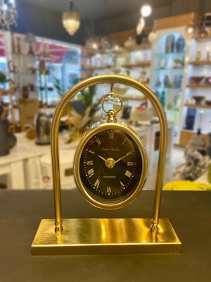 Çırpan Ev Altın Eskitme Askılı Masa Saati 20X24CM