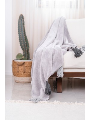 Cakkatex Püsküllü Ekstra Yumuşak Wellsoft Tv Battaniyesi|koltuk Battaniyesi