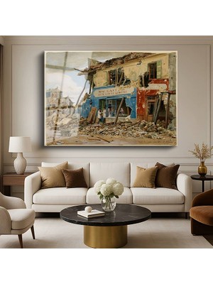 GülsenArt Pierre-Auguste Gendron Savaş Sonrası Paris Tarihi Resmi Temperli Cam Tablo Duvar Tablosu Dekoratif Tablo