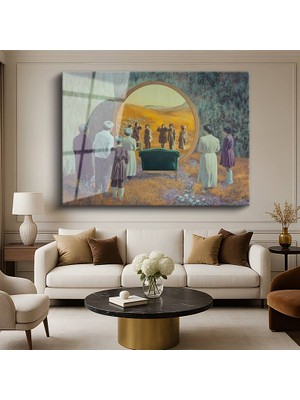 GülsenArt René Magritte Belleğin Penceresi Sürrealist Sanat Temperli Cam Tablo Duvar Tablosu Dekoratif Tablo