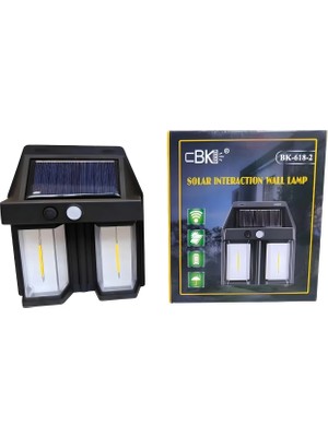 Rustik Ampul Ikili Solar Duvar Aplik Güneş Enerjili Hareket Sensörlü