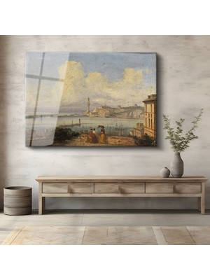 GülsenArt J.m.w. Turner Genova Limanı Deniz Manzarası Temperli Cam Tablo Duvar Tablosu Dekoratif Tablo