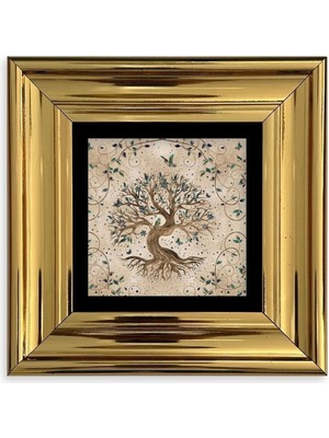 TeknoKapsül Hayat Ağacı Çerçeveli Taş Tablo 20 cm