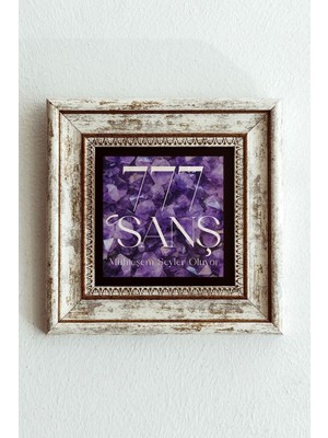 TeknoKapsül 777 Şans Taş Tablo , Çerçeveli Taş Duvar DEKORU-ENKCRCVTBL-00207 20 cm