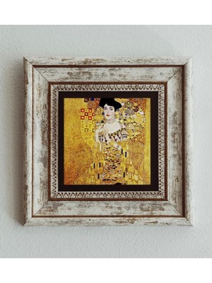 TeknoKapsül Gustav Klimt Çerçeveli Taş Tablo , Çerçeveli Taş Duvar Dekoru 20 cm