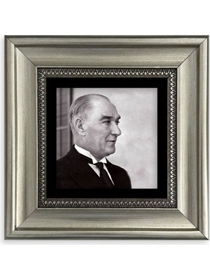 TeknoKapsül Atatürk Çerçeveli Taş Tablo 20 cm