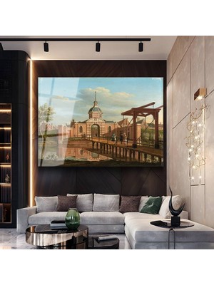 GülsenArt Jan Van Der Heyden Şehir Kapısı Mimari Manzarası Temperli Cam Tablo Duvar Tablosu Dekoratif Tablo