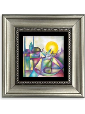 TeknoKapsül Mevlana Mevlevi Çerçeveli Taş Tablo 20 cm