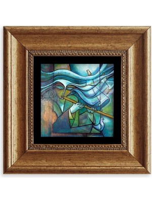 TeknoKapsül Soyut Çerçeveli Taş Tablo 20 cm