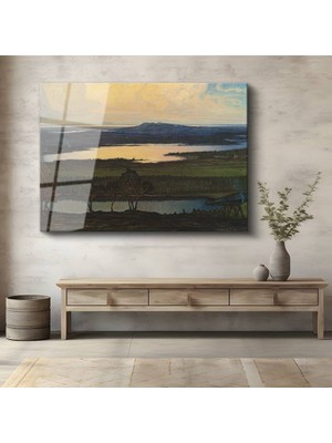 GülsenArt Akseli Gallen-Kallela Keikyä Finlandiya Manzarası Temperli Cam Tablo Duvar Tablosu Dekoratif Tablo