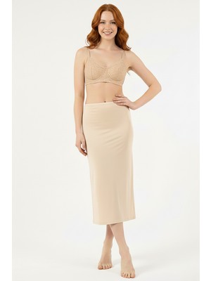 Bravie Kadın Maxi Uzun Boy Bambu Jupon – Hafif, Nefes Alan, Dikişsiz Astar Etek 303