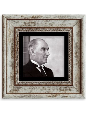 TeknoKapsül Atatürk Çerçeveli Taş Tablo 20 cm
