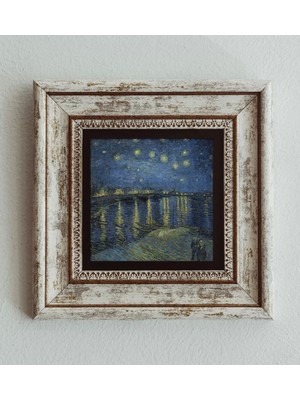 TeknoKapsül Vincent Van Gogh Çerçeveli Taş Tablo , Çerçeveli Taş Duvar Dekoru 20 cm