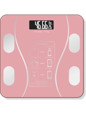 Pembe Renk Bluetooth Özellikli Akıllı Tartı
