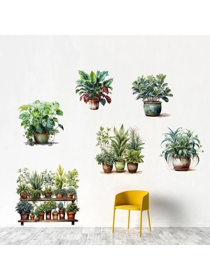 Eco Lounge 6 Li Sticker Saksılı Çiçek Modelleri MC-480C