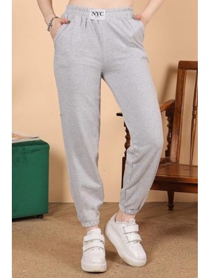 Rahatlığın Şıklığı Tarz Gri Paçası Lastikli Eşofman Altı