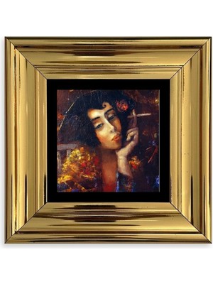 TeknoKapsül Kadın Çerçeveli Taş Tablo 20 cm