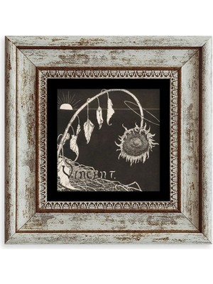 TeknoKapsül Van Gogh Çerçeveli Taş Tablo 20 cm