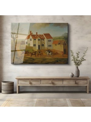 GülsenArt James Ward Kır Evi Kırsal Manzara Temperli Cam Tablo Duvar Tablosu Dekoratif Tablo