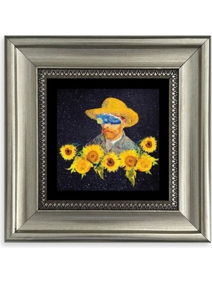 TeknoKapsül Van Gogh Çerçeveli Taş Tablo 20 cm