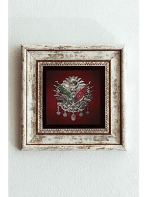 TeknoKapsül Osmanlı Tuğrası Çerçeveli Taş Tablo , Çerçeveli Taş Duvar DEKORU-ENKCRCVTBL-00171 20 cm