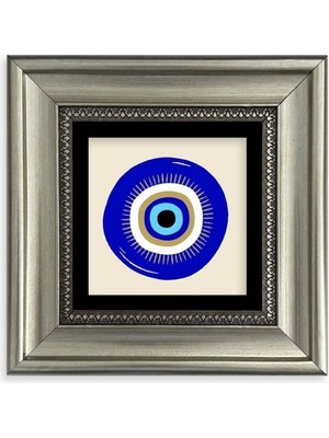 TeknoKapsül Nazar Boncuğu Çerçeveli Taş Tablo 20 cm