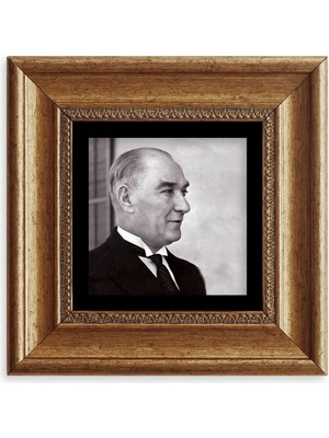 TeknoKapsül Atatürk Çerçeveli Taş Tablo 20 cm