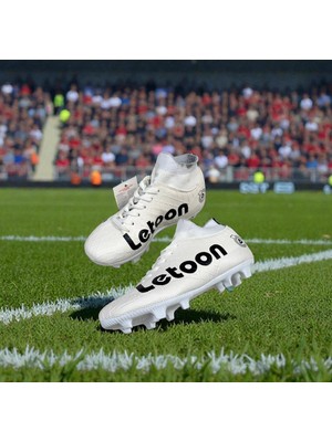 Letoon  Erkek Çocukortapedik Taban Çoraplı Dişli Krampon Halısaha Ayakkabısı