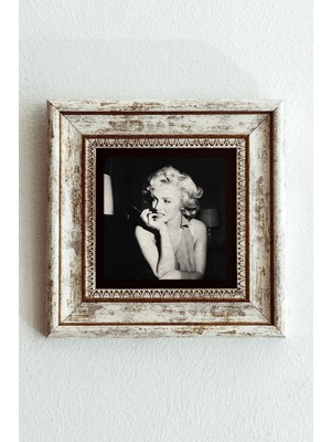 TeknoKapsül Marilyn Monroe Çerçeveli Taş Tablo , Çerçeveli Taş Duvar DEKORU-ENKCRCVTBL-00151 20 cm