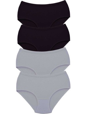 Zenvia 4 Adet Tutku Kadın Yüksek Bel Bato Kalın Lastik Külot S3 (ZNV-556)