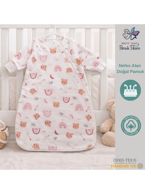 Pamuk Pazen 1 Tog Pamuk Pazen Bebek Torba Uyku Tulumu - Oeko-Tex Sertifikalı, Komple Fermuarlı