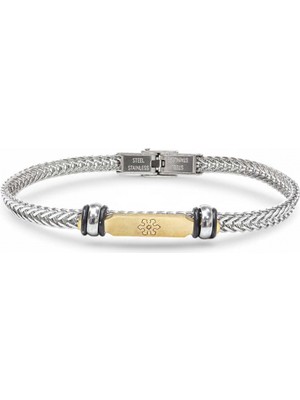 Karpınar Çelik Takı Maltese Cross Çelik Hasır Örgülü Ayarlanabilir Bileklik