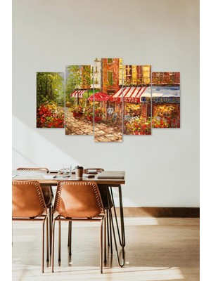 TeknoKapsül Çiçekler Manzarası 5 Parçalı Mdf Tablo 60 x 100