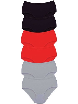 Zenvia 6 Adet Tutku Kadın Yüksek Bel Bato Kalın Lastik Külot S12 (ZNV-556)