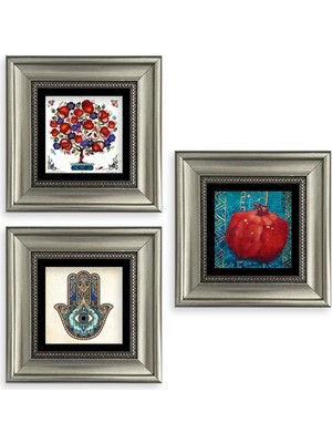 TeknoKapsül Mistik 3 Lü Set Çerçeveli Taş Tablo 20 cm