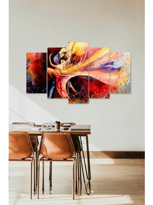 TeknoKapsül Kadın ve Erkek Dans 5 Parçalı Mdf Tablo 60 x 100
