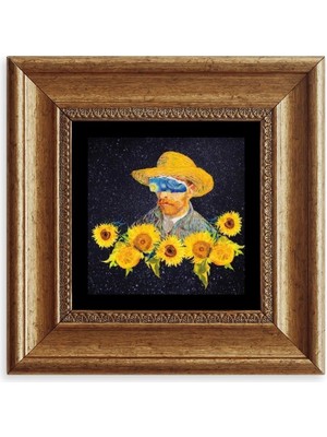 TeknoKapsül Van Gogh Çerçeveli Taş Tablo 20 cm