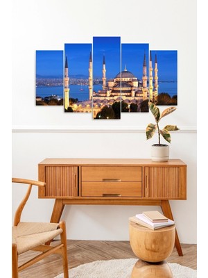 TeknoKapsül Camii Manzara 5 Parçalı Mdf Tablo 60 x 100