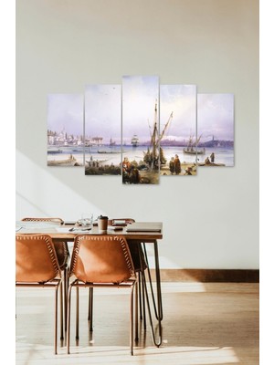 TeknoKapsül Deniz Manzarası 5 Parçalı Mdf Tablo 60 x 100