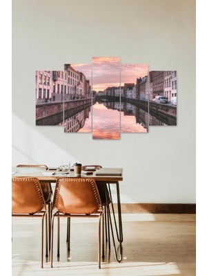 TeknoKapsül Şehir Manzarası 5 Parçalı Mdf Tablo 60 x 100