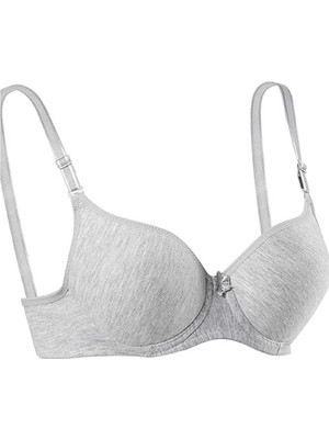 Zenvia Silikonlu Desteksiz Telli Düz Boş Sütyen Gri (ZNV-556)