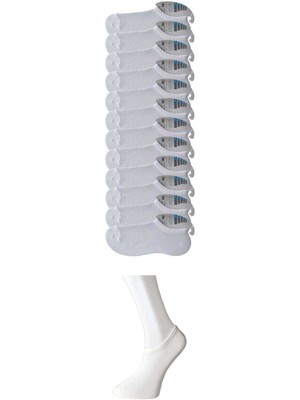 Zenvia Beyaz Erkek Görünmez Çorap 12 Çift (ZNV-556)