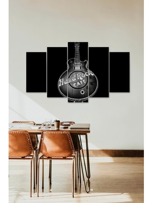TeknoKapsül Hard Rock Cafe Guitar 5 Parçalı Mdf Tablo 60 x 100