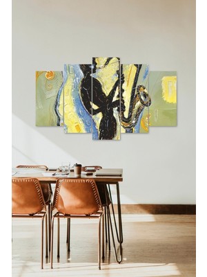 TeknoKapsül Erkek Müzik 5 Parçalı Mdf Tablo 60 x 100