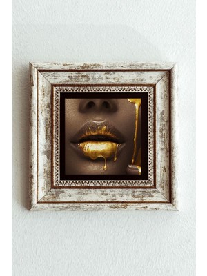 TeknoKapsül Afrikalı Kadın Çerçeveli Taş Tablo , Çerçeveli Taş Duvar DEKORU-ENKCRCVTBL-00112 20 cm