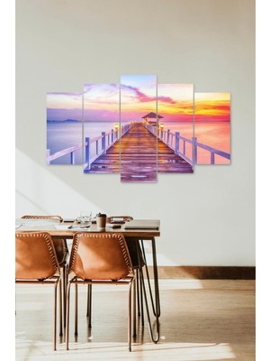 TeknoKapsül Deniz Manzara 5 Parçalı Mdf Tablo 60 x 100
