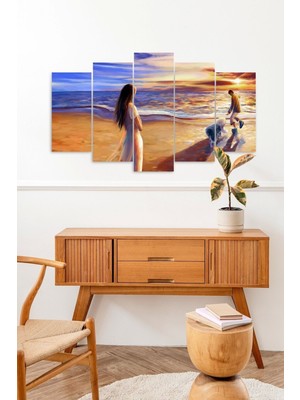 TeknoKapsül Kadın ve Hüzün 5 Parçalı Mdf Tablo 60 x 100
