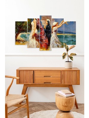 TeknoKapsül Kadın Manzarası 5 Parçalı Mdf Tablo 60 x 100