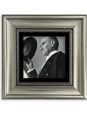 TeknoKapsül Atatürk Çerçeveli Taş Tablo 20 cm