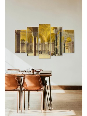 TeknoKapsül Tarihi Manzara 5 Parçalı Mdf Tablo 60 x 100